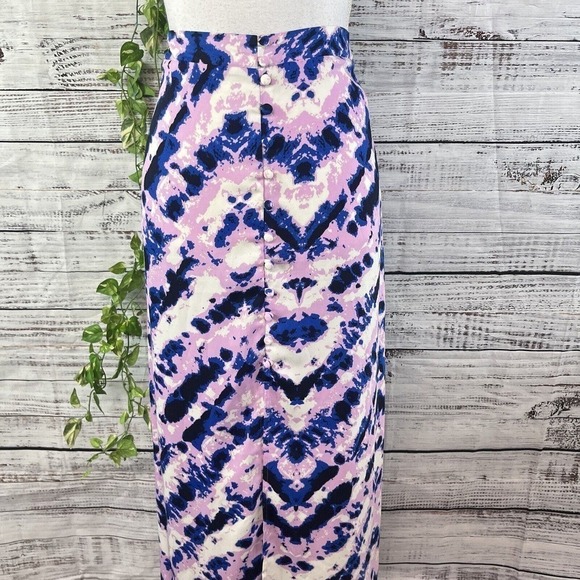 Laundry Shelli Segal Skirt size Medium Purple Blue Long Maxi Peasant Boho Hippie - Picture 3 of 16